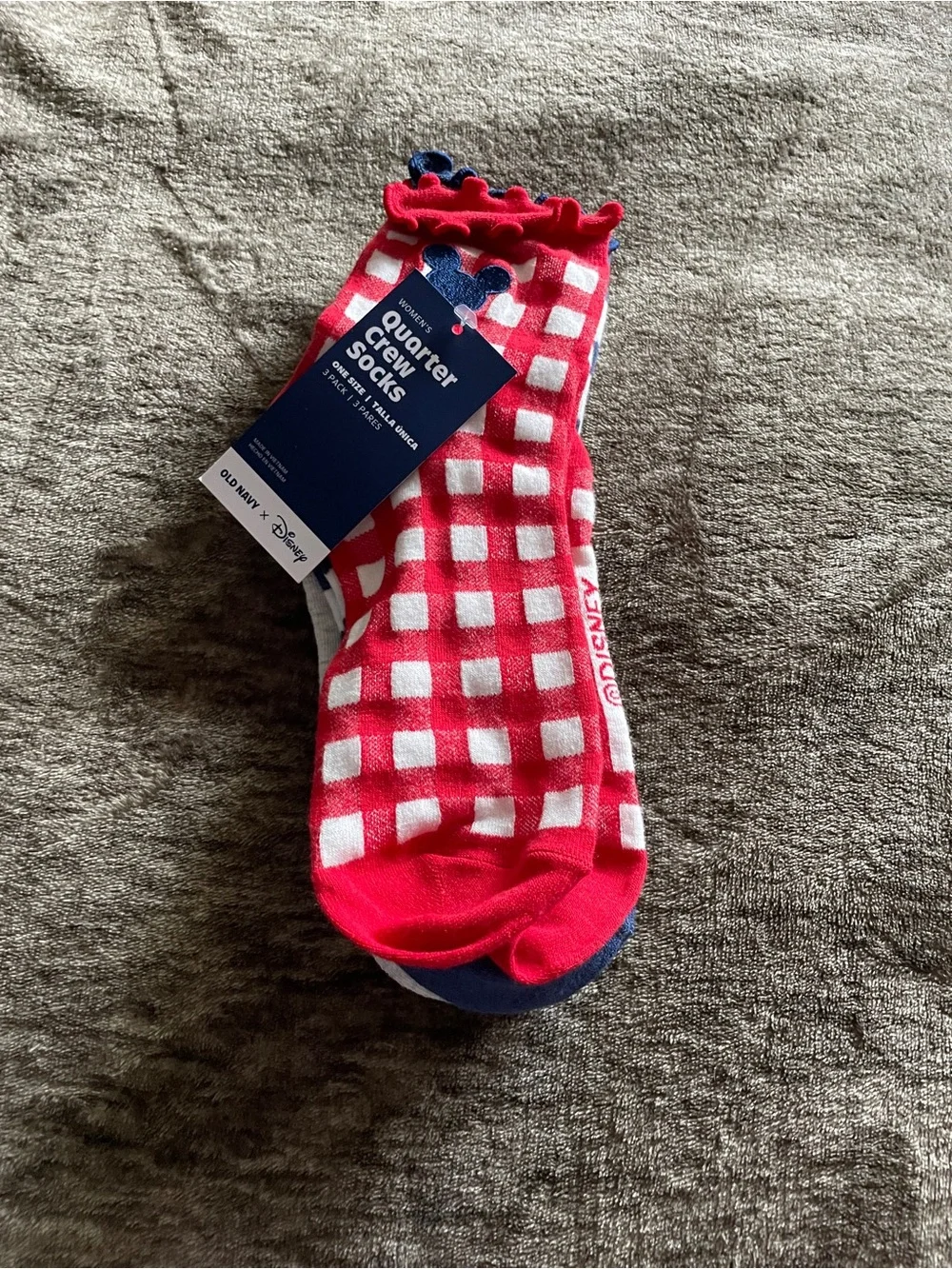 3-Pack Old Navy-Disney Socks – Red, Navy & White NWT